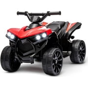 Jojoka 6V Kids ATV Ride on Car, Battery Powered Electric Ride on Toys for Toddlers with LED Lights, Music, Forward/Backward & Wear-Resistant Wheels, for 3-6 Years Old Boys & Girls, Red