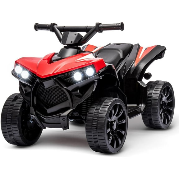 Jojoka 6V Kids ATV Ride on Car, Battery Powered Electric Ride on Toys for Toddlers with LED Lights, Music, Forward/Backward & Wear-Resistant Wheels, for 2-5 Years Old Boys & Girls, Red
