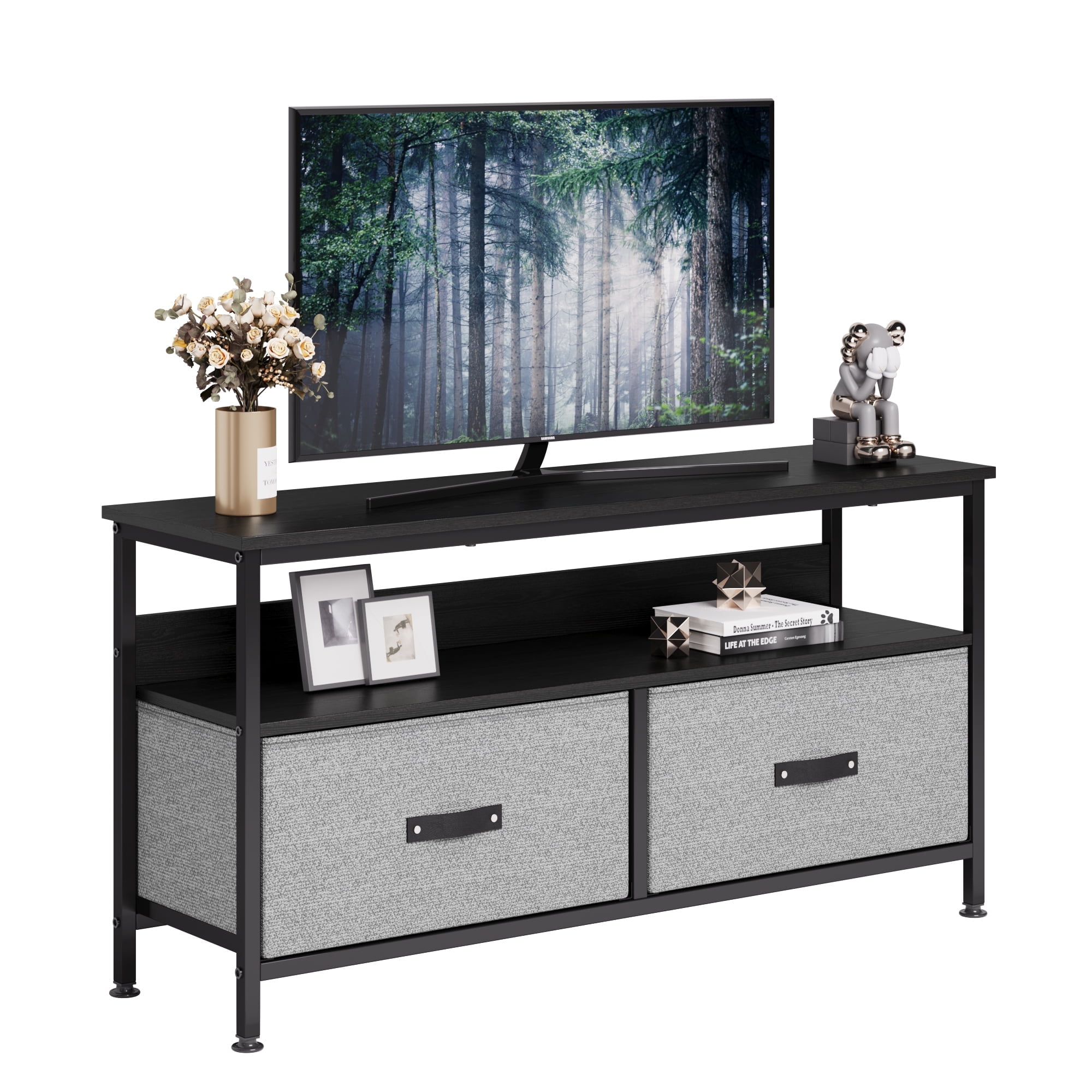 Jojoka Dresser TV Stand Entertainment Center for 50 Inch TV, Wood Top ...