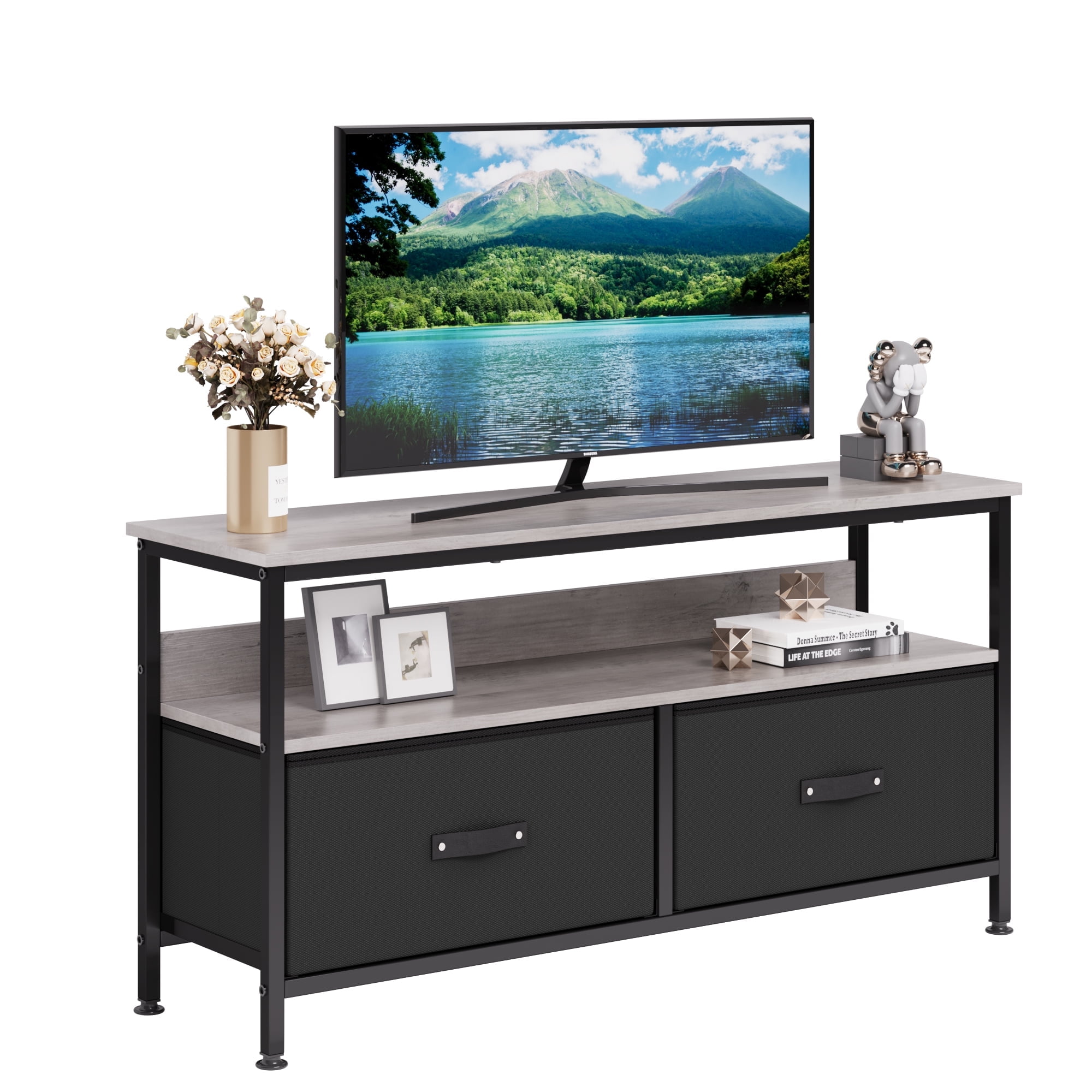 Jojoka Dresser TV Stand Entertainment Center for 50 Inch TV, Wood Top ...