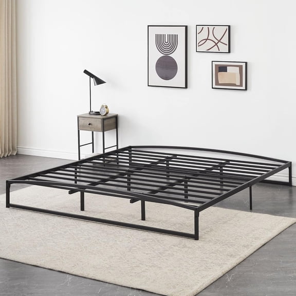 Sakiyr King Size Metal Platform Bed Frame, 10 inch Low Profile, Mattress Foundation No Box Spring, Sturdy and Noise Free