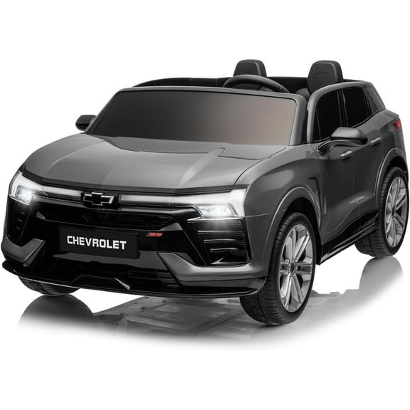 Jojoka Licensed Chevrolet Blazer 24V 2-Seater Ride On Truck Car with Parent Remote Control, 3 Speeds, Wireless Music, MP3 Player, Battery Powered Electric SUV Toys vehicle for Kids Ages 3-8, Grey
