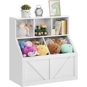 Jojoka Toy Storage Organizer, Kids Bookshelf, 3 Cubby Children's Bookcase, Toddler Toy Box for Playroom, Bedroom, Living Room, Nursery, White