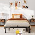 thumbnail image 1 of Jojoka Twin Size Metal Bed Frame 10 Inch High, Heavy Duty Platform with 800 lbs Support, No Box Spring, Easy Tool-Free Assembly, Noise-Free Design, 1 of 6