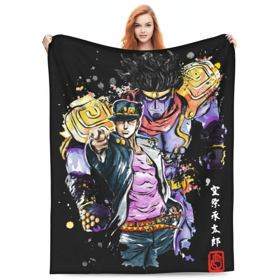 Jojos Bizarre Adventure Flannel Blanket Funny Ultra-Soft Micro Warm Throw Blanket Fleece Blanket Interesting Gift 60"X50"