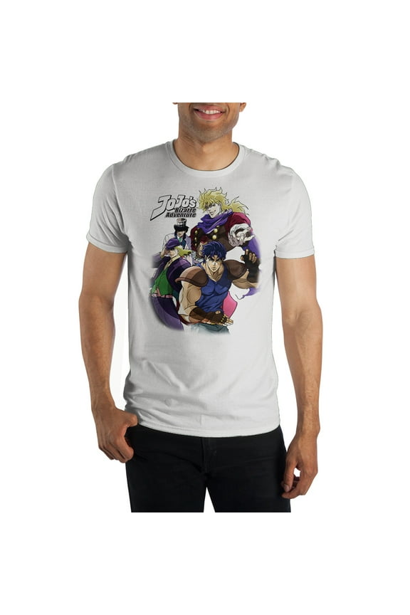 Jojos Bizarre Adventures Anime Cartoon Characters Men's White Graphic Tee Shirt - 6XL