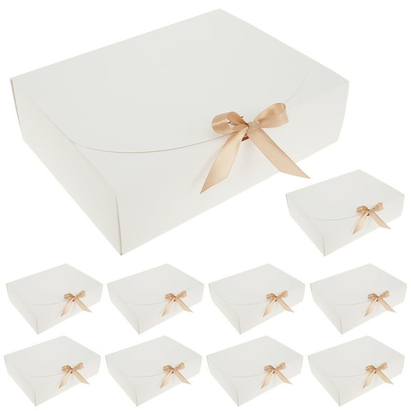 Jokapy 10 Pcs Gift Boxes with Lids and Ribbon Paper Present Box Large Capacity Paper Boxes Reusable Bridesmaid Proposal Box Decorative Gift Wrap Box
