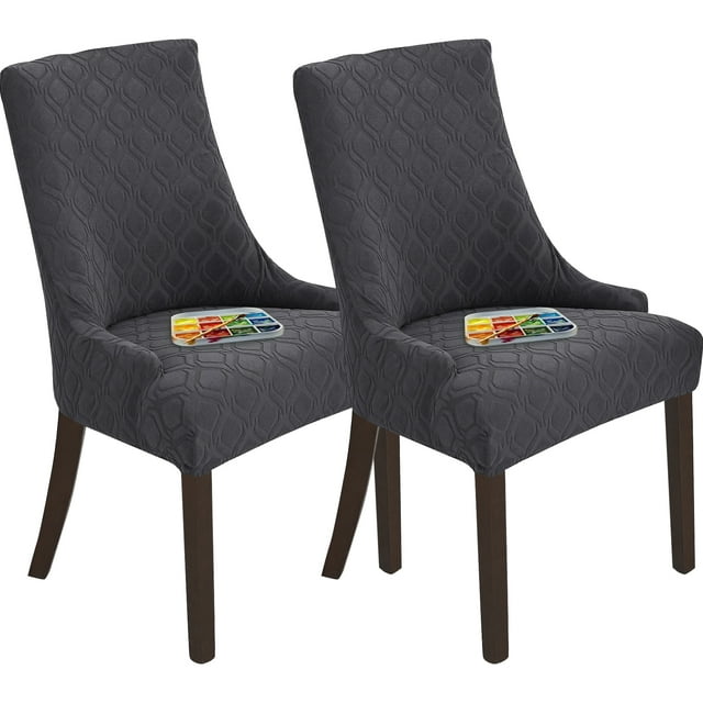 Jokapy 2 Pack Chair Covers for Dining Room, Stretch Jacquard Wingback