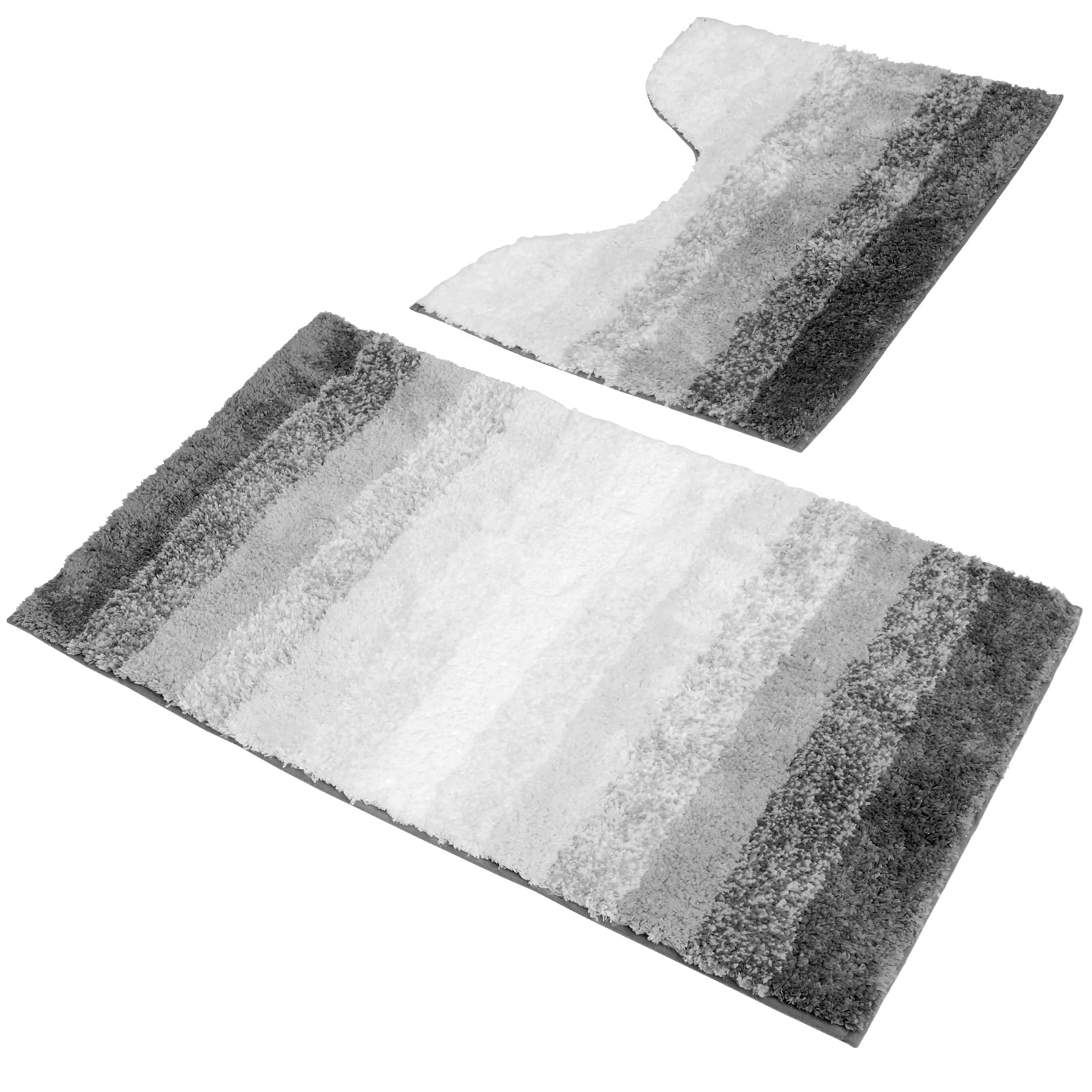 Jokapy 2 Piece Bathroom Rug Set, Absorbent Polyester Bath Rug and