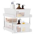 thumbnail image 1 of Jokapy 2-Tier Under Sink Organizer and Storage, Pull Out Stackable Bathroom Cabinet Organizers White, 1 of 12