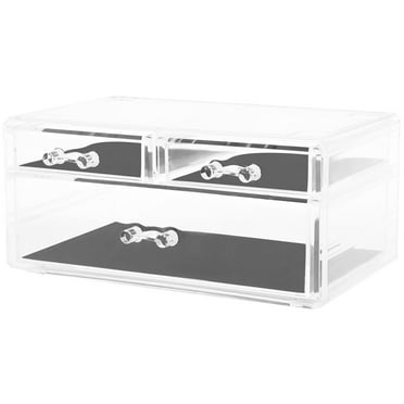 Jokapy 3-Drawer Clear Acrylic Makeup Organizer Jewelry Cosmetic Storage Display Case