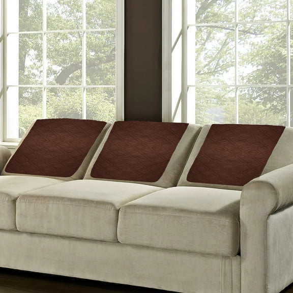 Jokapy 3 Pieces Recliner Chair Headrest Covers Polyester Sofa Couch Slipcover Furniture Protector, Orange