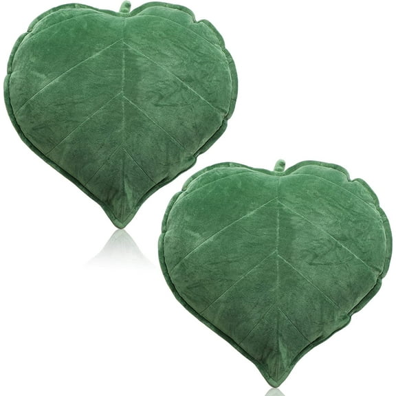 Jokapy 3D Leaf Shaped Throw Pillow Cushion, 20 x 20 inch, Green, 2 Pack