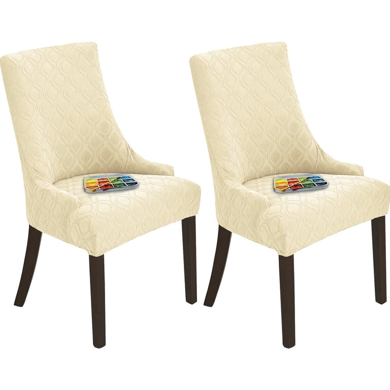 Jokapy Pack Chair Covers for Dining Room, Stretch Jacquard