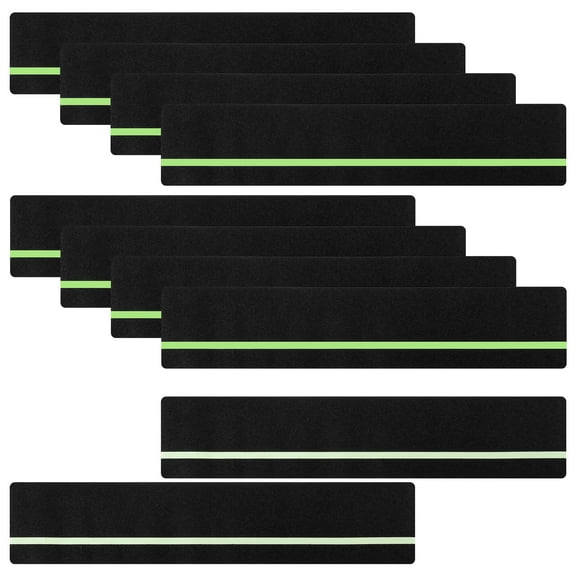 Jokapy 6" x 30" Anti Slip Stair Tread with Reflective Strips, Outdoor Non Skid Tape, 10 Pack, Black