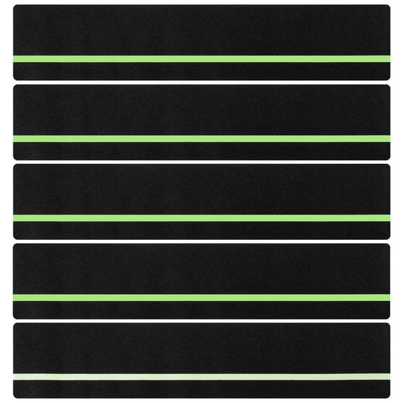 Jokapy 6" x 30" Anti Slip Stair Tread with Reflective Strips, Outdoor Non Skid Tape, 5 Pack, Black