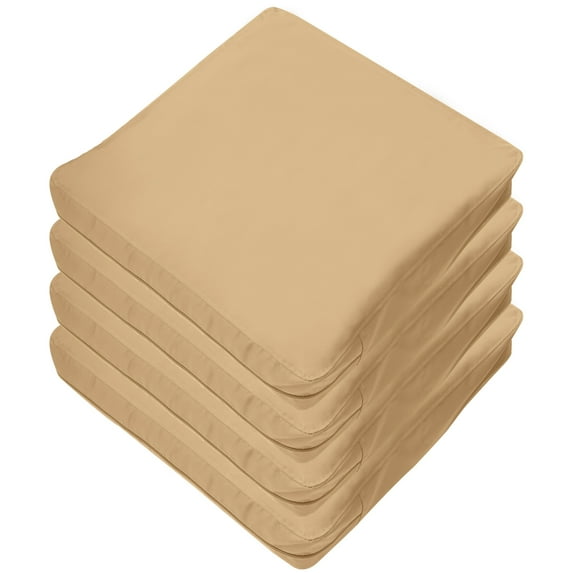 Jokapy Brown Outdoor Patio Chair Cushion Seat Pad Replacement Cover, 24" x 24", 4 Pack, Only Cover