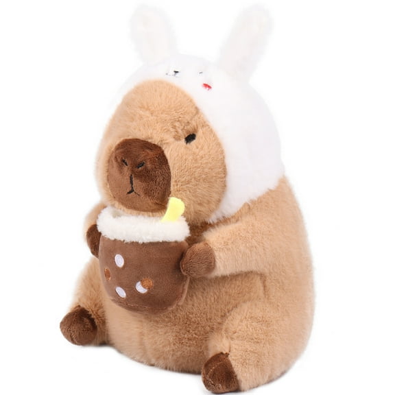 Jokapy Capybara Plush Toy, 12" Soft Stuffed Animal, for all ages, White