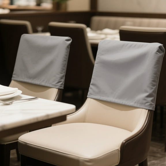 Jokapy Dining Chair Backrest Covers Stretch Polyester Chair Protector Slipcover, Set of 4, Gray