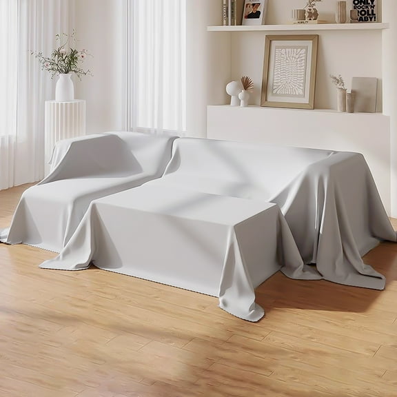 Jokapy Fabric Furniture Dust Cover, Washable Sofa Furniture Protector, 79" x 94", Gray