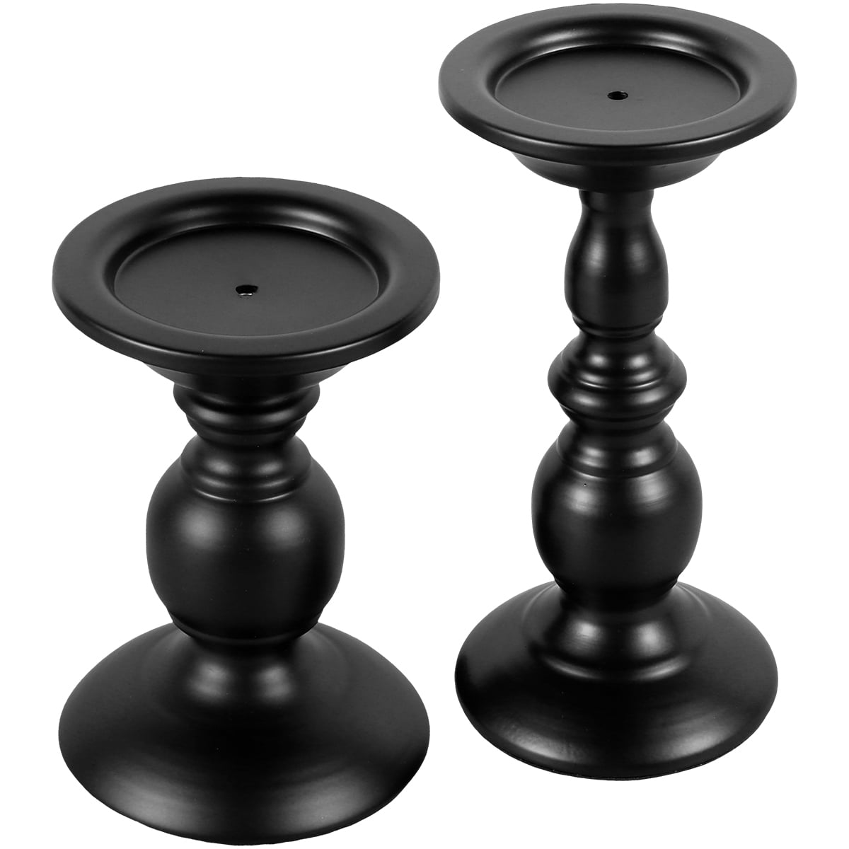 Jokapy Farmhouse Pillar Candle Holders Black Metal Candlestick Holders