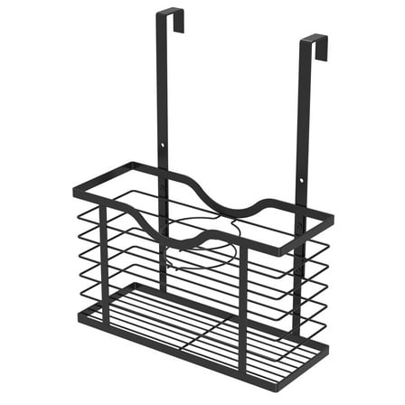 Jokapy Hair Dryer Holder Wall Mount, 3-in-1 Rustproof Over Cabinet Door Bathroom Organizer, Black