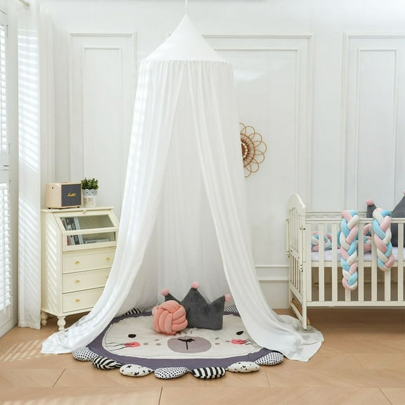 Jokapy Kids Bed Canopy Soft Smooth Playing Tent Canopy Hanging Mosquito Net Bedding, White