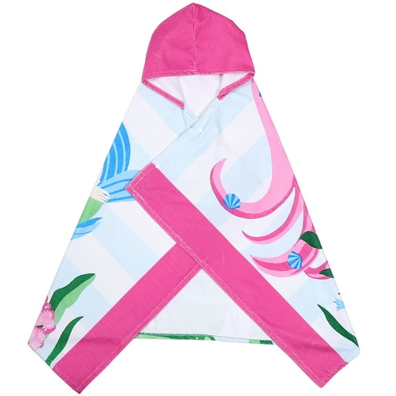 Jokapy Kids Hooded Towel, Ultra Soft Absorbent Microfibre Beach Towel, Pink Mermaid