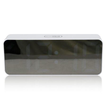 Jokapy LED Digital Alarm Clock, Desktop Clock with Brightness Dimmer, White Case, White Display