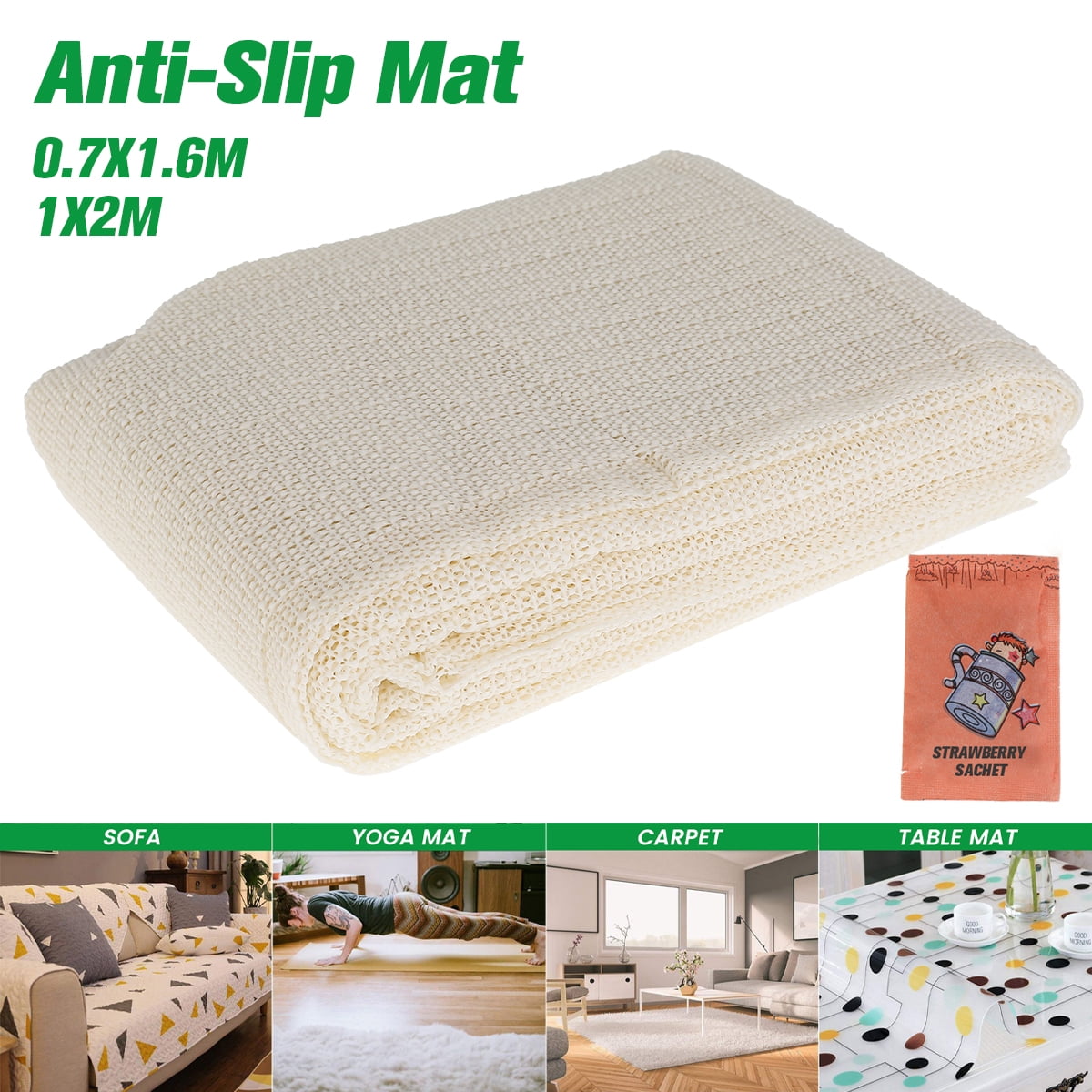Grip-It Solid Grip Non-Slip Rug Pad for Area Rugs and Runner Rugs, Cushioned Rug Gripper for Hardwood Floors 2 x 6 ft
