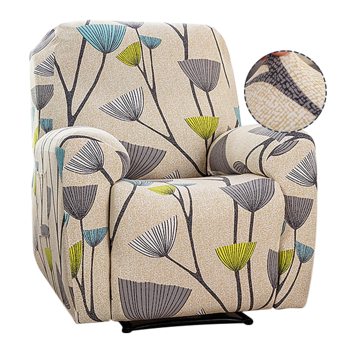 Jokapy Printed Recliner Slipcover Polyester Stretch Furniture Chair ...