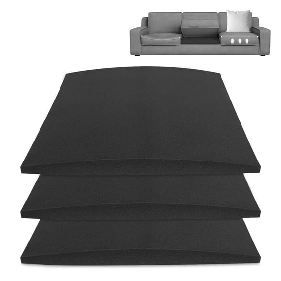 Dznils Sofa Couch Cushion Support for Sagging Seat, 20" x 20", Black, Set of 3