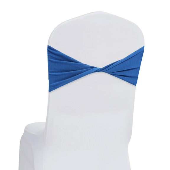 Jokapy Spandex Chair Sashes Bow Ties for Wedding Party Banquet, Blue, 25 Pack