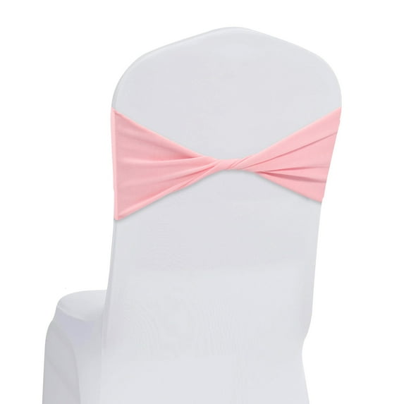 Jokapy Spandex Chair Sashes Bow Ties for Wedding Party Banquet, Pink, 50 Pack