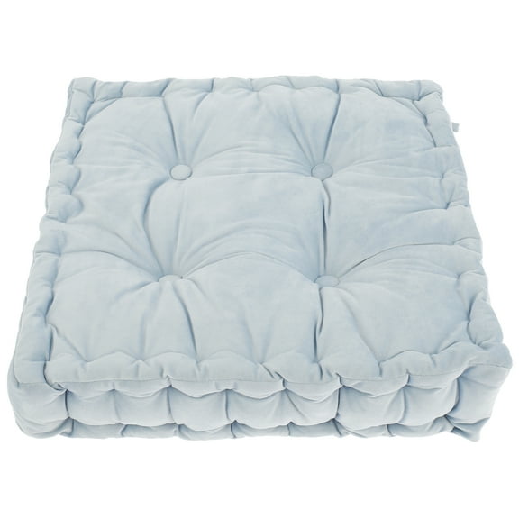 Jokapy Square Large Tufted Chair Cushion Pad, Meditation Floor Pillow, 18" x 18", Blue, 1 Pack