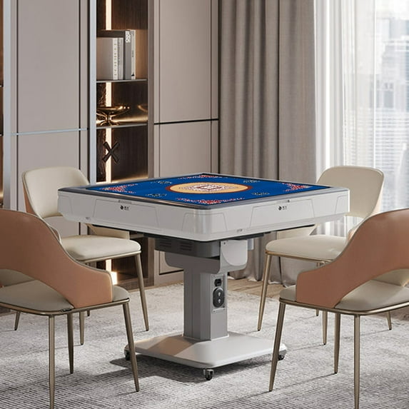 Jokapy Square Mahjong Mat, Anti Slip Noise Reduction Card Game Table Cover, 31" x 31", Blue