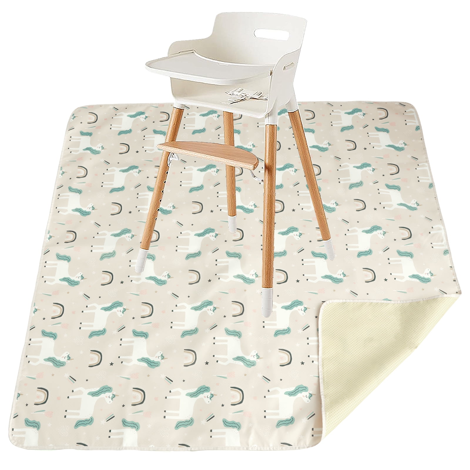Jokapy Waterproof Baby Splat Mat for Under High Chair, AntiSlip Floor