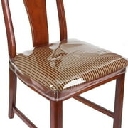 Dznils Waterproof Clear Plastic Chair Seat Covers for Dining Room, Set of 4