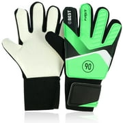 Jokapy Youth Goalkeeper Gloves, Anti-Slip Soccer Goalie Gloves for Kids, Green