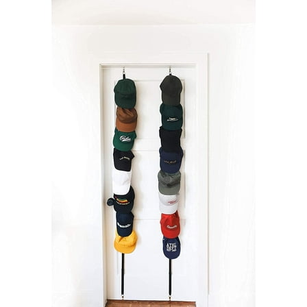Jokari Hanging Organizer 16 Hook Cap Rack Over Closet Door for Baseball Caps and Accessories, 2 Pack