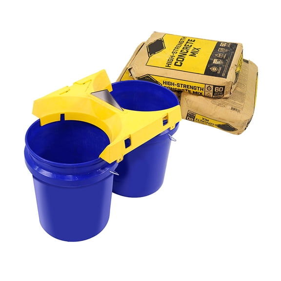 Jokari Automatic Concrete Bag Opener and Funnel Frame for two 5-Gallon Buckets or Wheelbarrows. Hands-Free Cutting and Pouring to Eliminate Waste. Built-In Serrated Blade for Quick, Mess-Free Mixing