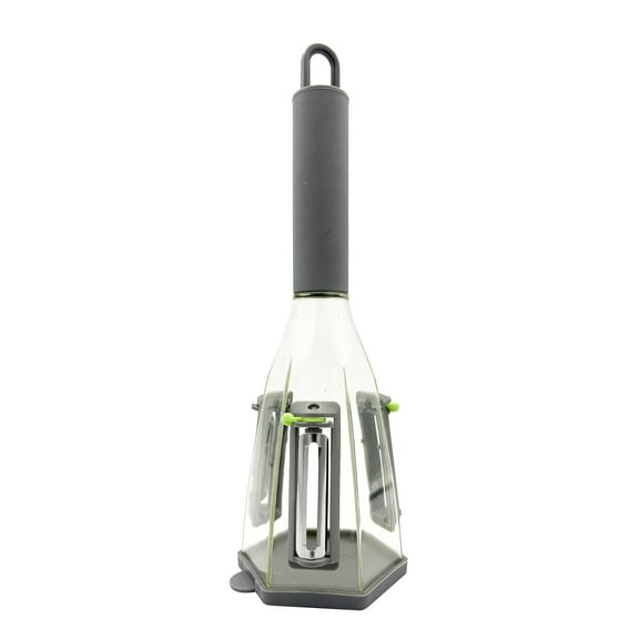 Jokari Catch-All™ Peeler – 3-Blade Vegetable Peeler with Peel Catcher, Straight Edge, Julienne & Serrated Blades, Non-Slip Grip, Dishwasher Safe for Fruits & Vegetables