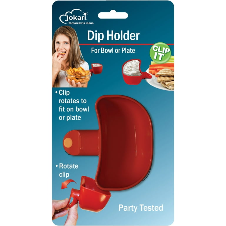 Jokari Clip on Dip Holder for Plate and Bowls for Dips, Sauces, Dressings  or Condiments 6PK