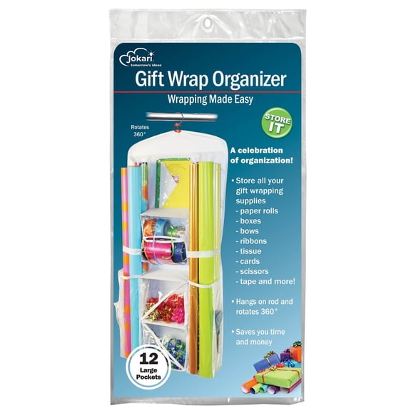 Jokari Christmas Wrapping Paper Organizer Storage with Pockets