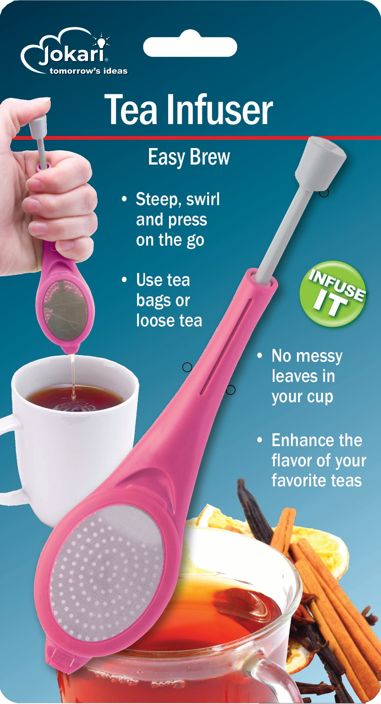 Pink and Gray Stainless Steel Tea Infuser Spoon Set