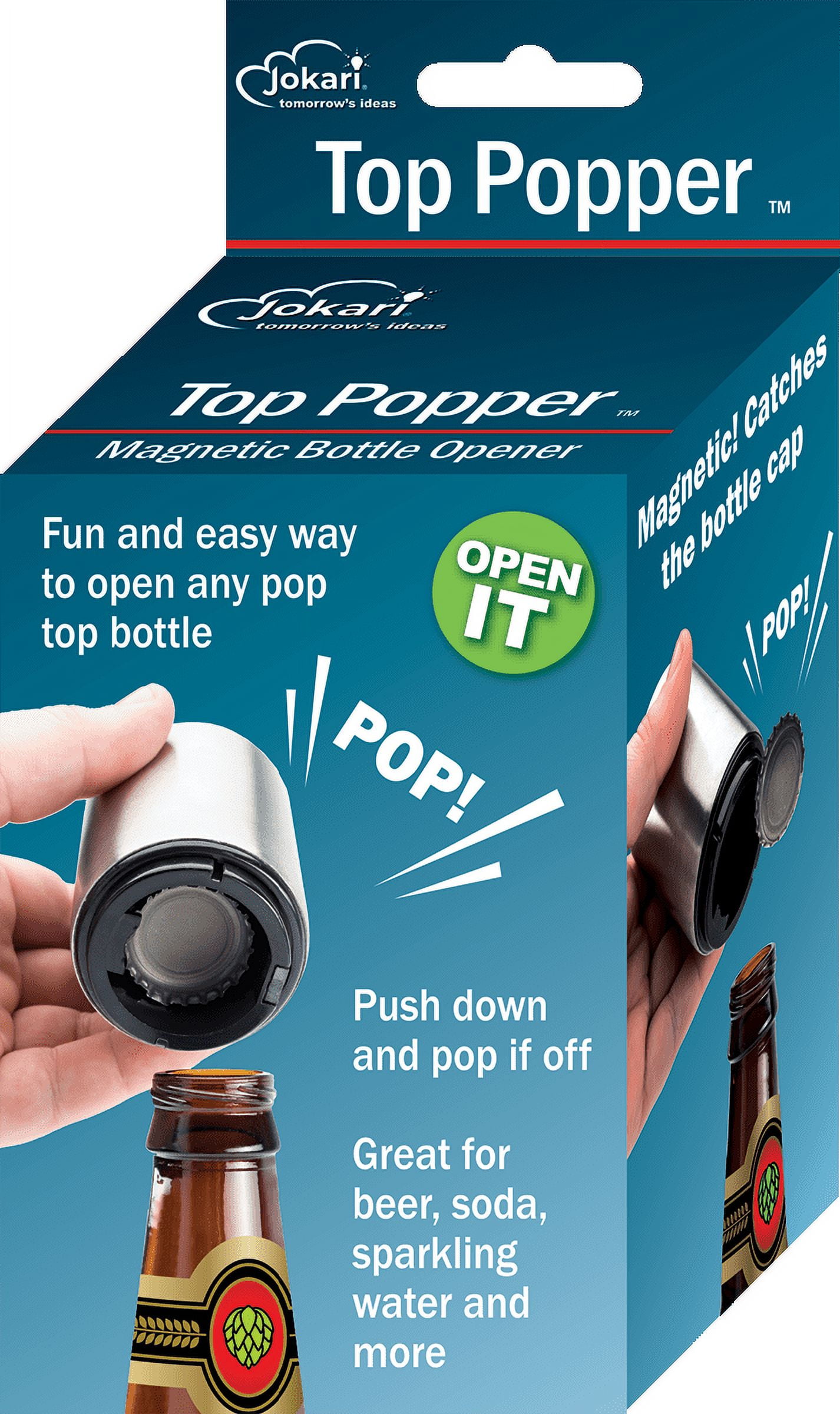 Stainless Steel Magnetic One-Handed Bottle Opener