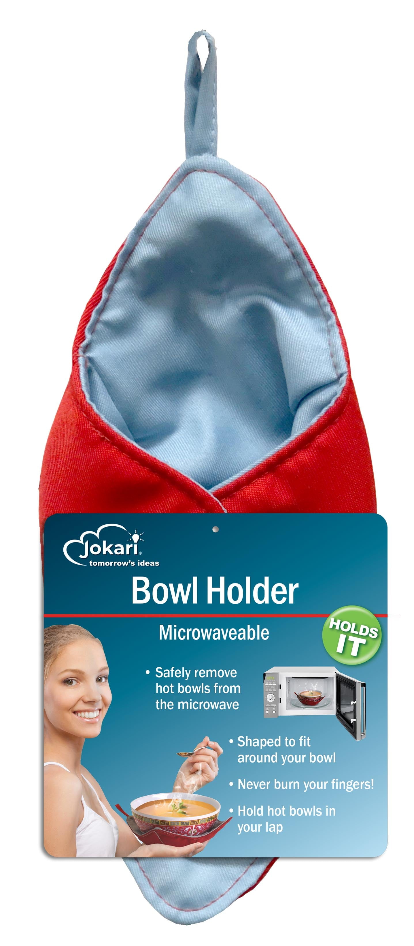 Microwavable Red and Blue Bowl Holder Set