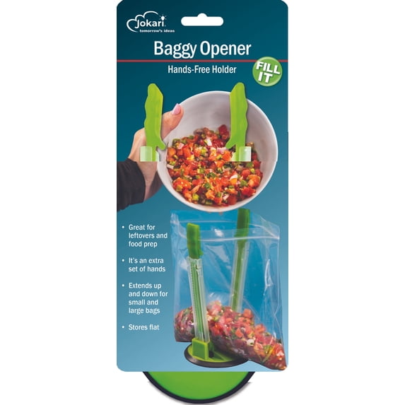 Jokari Original Adjustable Baggy Rack Stand Hold Plastic Food Storage Freezer Bags Open 6 PK