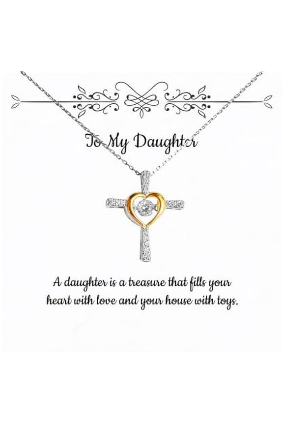Joke Daughter Gifts, A daughter is a treasure that fills your, Unique Idea Cross Dancing Necklace For Daughter, Jewelry From Dad, Unique daughter gifts, Unique gifts for daughters, Best daughter