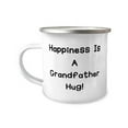 thumbnail image 1 of Joke Grandfather 12oz Camper Mug, Happiness Is A Grandfather Hug!, Present For Big Paw, Unique Gifts From Grandson, Coffee mug, Tea mug, Travel mug, Gift for coffee lover, Gift for tea lover, Gift for, 1 of 2